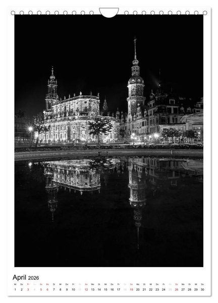 Produktbild: Dresden Traumstadt in Schwarz-Wei&szlig; (Wandkalender 2026 DIN A4 hoch), CALVENDO Monatskalender