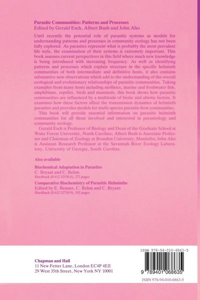Produktbild: Parasite Communities: Patterns and Processes