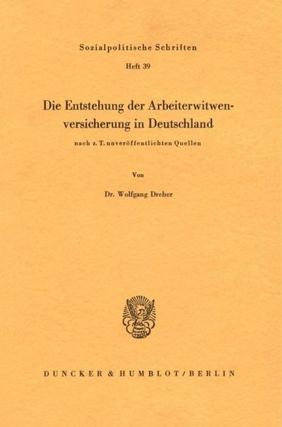 Produktbild: Die Entstehung der Arbeiterwitwenversicherung in Deutschland