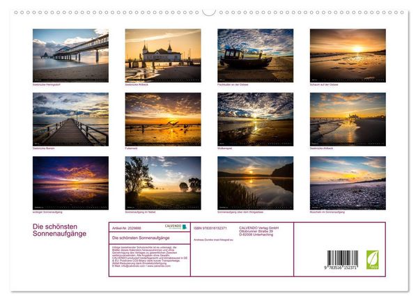 Produktbild: Die sch&ouml;nsten Sonnenaufg&auml;nge (hochwertiger Premium Wandkalender 2026 DIN A2 quer), Kunstdruck in Hochglanz