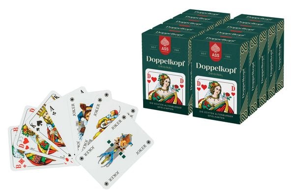 Piatnik Doppelkopf Kartenspiel – 2 X 24 Blatt + 2 Joker, Klassisches Design