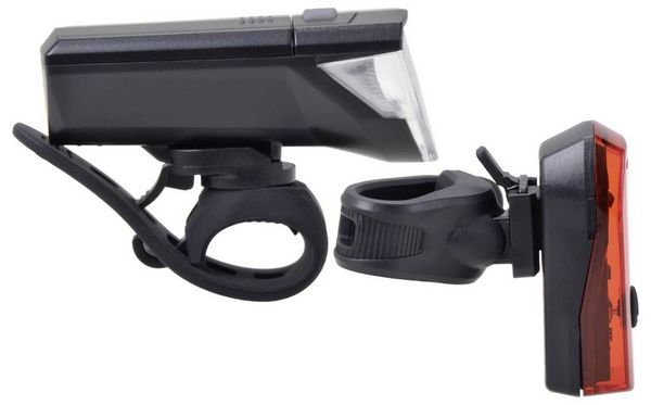 Produktbild: Filmer Fahrradbeleuchtung Set 30 LUX LED batteriebetrieben Schwarz