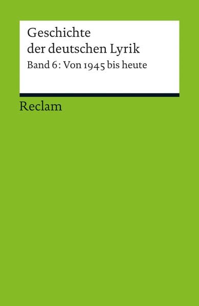 Produktbild: Geschichte der deutschen Lyrik