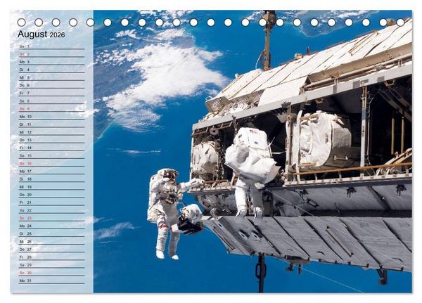Produktbild: Missionen im Weltall (Tischkalender 2026 DIN A5 quer), CALVENDO Monatskalender