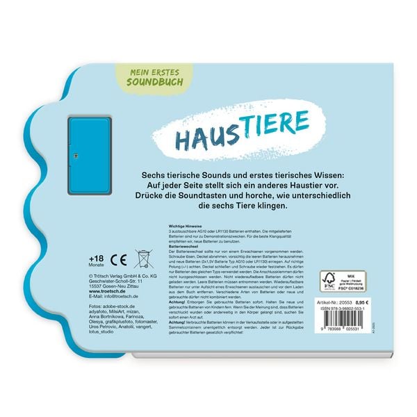 Produktbild: TR&Ouml;TSCH - Soundbuch Mein erstes Soundbuch Haustiere| Ab 1,5 Jahren