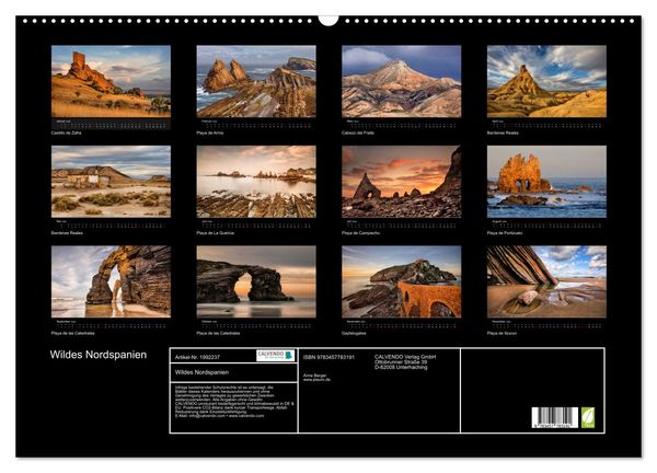 Produktbild: Wildes Nordspanien (Wandkalender 2026 DIN A2 quer), CALVENDO Monatskalender