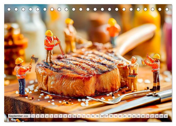 Produktbild: BBQ in Miniatur - Kleine Helden am Braten und Grillen (Tischkalender 2026 DIN A5 quer), CALVENDO Monatskalender