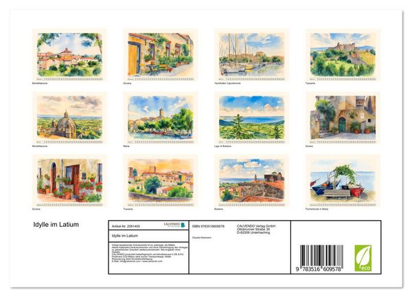 Produktbild: Idylle im Latium (Wandkalender 2026 DIN A4 quer), CALVENDO Monatskalender