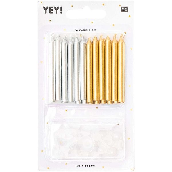 Produktbild: Kerzen Set Gold Und Silber
