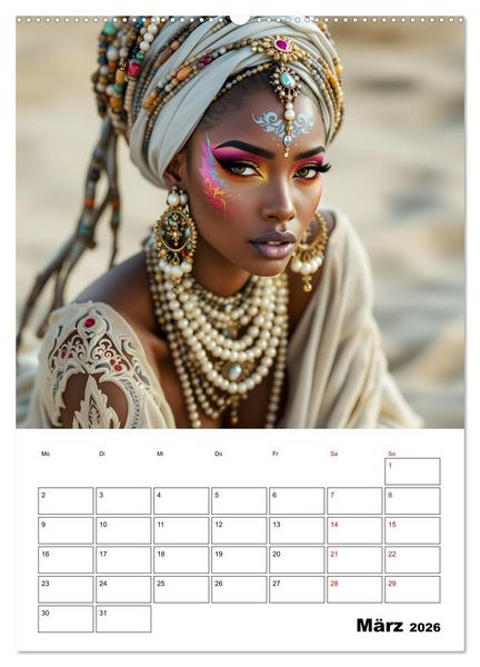 Produktbild: W&uuml;stenk&ouml;niginnen (hochwertiger Premium Wandkalender 2026 DIN A2 hoch), Kunstdruck in Hochglanz