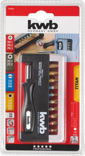 Produktbild: Kwb 154020 Bit-Set 12teilig