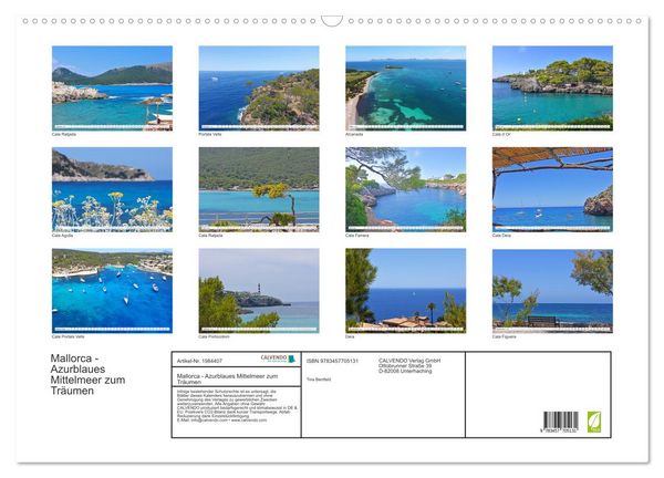 Produktbild: Mallorca - Azurblaues Mittelmeer zum Tr&auml;umen (Wandkalender 2026 DIN A2 quer), CALVENDO Monatskalender