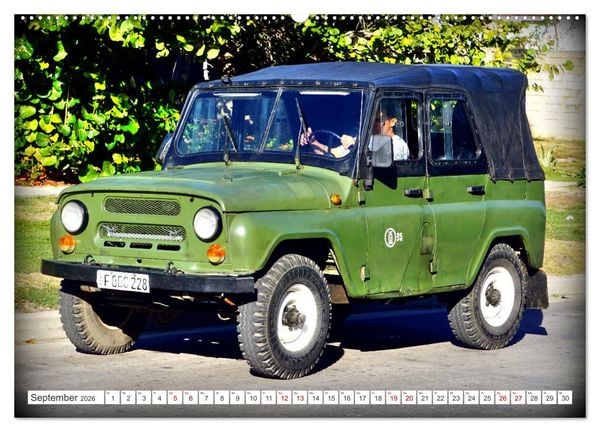 Produktbild: Cuba Jeeps - Gel&auml;ndewagen Oldtimer (hochwertiger Premium Wandkalender 2026 DIN A2 quer), Kunstdruck in Hochglanz