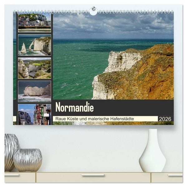 Produktbild: Normandie - Raue K&uuml;ste und malerische Hafenst&auml;dte (hochwertiger Premium Wandkalender 2026 DIN A2 quer), Kunstdruck in Hochglanz