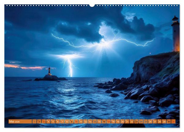 Produktbild: Mega-Blitze (hochwertiger Premium Wandkalender 2026 DIN A2 quer), Kunstdruck in Hochglanz