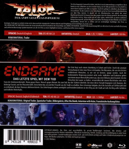 Produktbild: ENDGAME - Das letzte Spiel mit dem Tod + TALON - IM KAMPF GEGEN DAS IMPERIUM - 2 Disc Uncut Action BD Box [2 BRs]