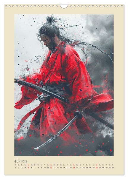 Produktbild: Samurai. Kunstvolle Darstellungen historischer Krieger (Wandkalender 2026 DIN A3 hoch), CALVENDO Monatskalender