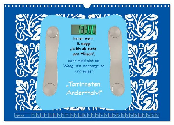 Produktbild: Plattd&uuml;tsche Cartoons (Wandkalender 2026 DIN A3 quer), CALVENDO Monatskalender
