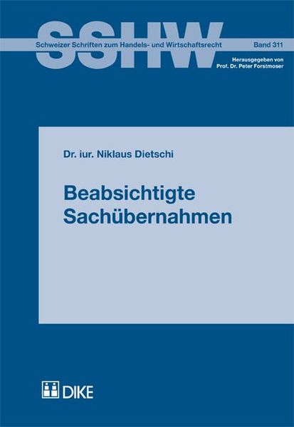 Produktbild: Beabsichtigte Sach&uuml;bernahmen