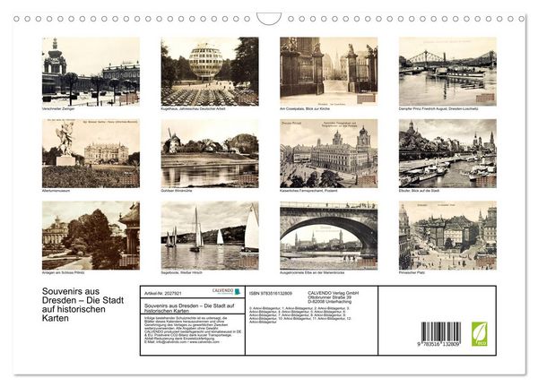 Produktbild: Souvenirs aus Dresden &ndash; Die Stadt auf historischen Karten (Wandkalender 2026 DIN A3 quer), CALVENDO Monatskalender