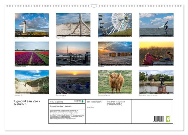 Produktbild: Egmond aan Zee - Nat&uuml;rlich (Wandkalender 2026 DIN A2 quer), CALVENDO Monatskalender