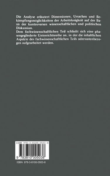 Produktbild: Arbeitslosigkeit &mdash; Dimensionen, Ursachen und Bew&auml;ltigungsstrategien