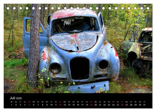 Produktbild: Schrottautos im Kyrk&ouml; Mosse (Tischkalender 2026 DIN A5 quer), CALVENDO Monatskalender