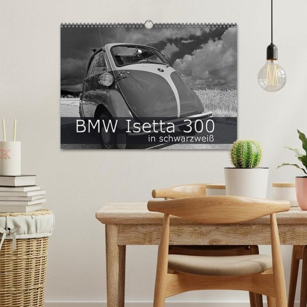 Produktbild: BMW Isetta 300 in schwarzwei&szlig; (Wandkalender 2026 DIN A3 quer), CALVENDO Monatskalender