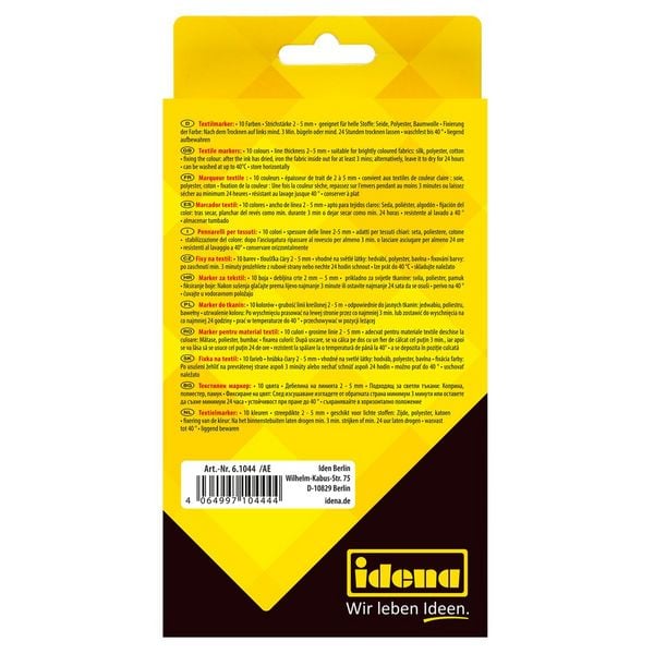 Produktbild: Idena Textilmarker 2-5mm rund 10 St&uuml;ck