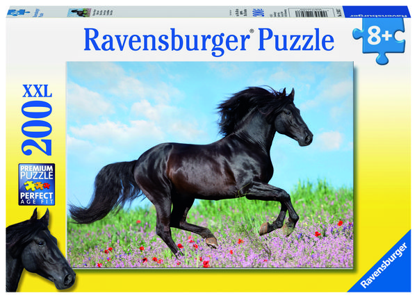 Produktbild: Puzzle Ravensburger Schwarzer Hengst 200 Teile XXL