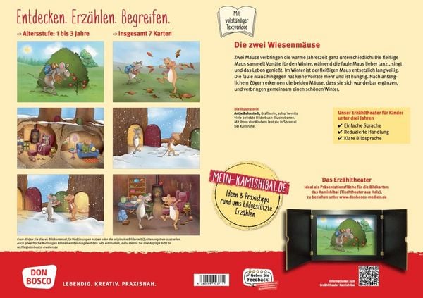 Produktbild: Die zwei Wiesenm&auml;use. Kamishibai Bildkartenset