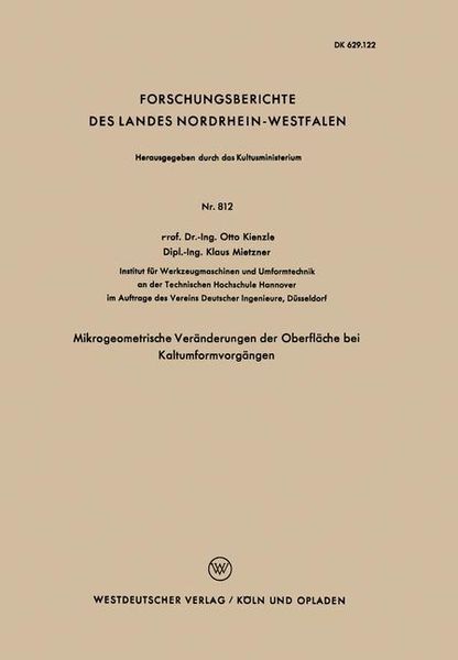 Produktbild: Mikrogeometrische Ver&auml;nderungen der Oberfl&auml;che bei Kaltumformvorg&auml;ngen