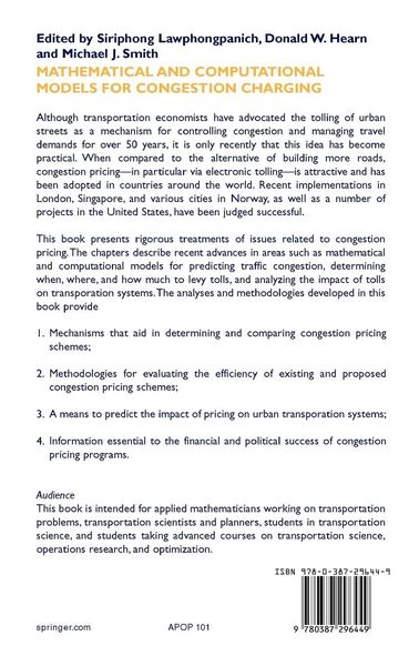 Produktbild: Mathematical and Computational Models for Congestion Charging