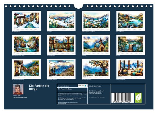 Produktbild: Die Farben der Berge (Wandkalender 2026 DIN A4 quer), CALVENDO Monatskalender