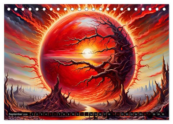 Produktbild: Zukunftsvisionen Wenn die Sonne zum Feind wird (Tischkalender 2026 DIN A5 quer), CALVENDO Monatskalender