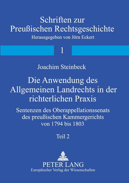 Produktbild: Die Anwendung des Allgemeinen Landrechts in der richterlichen Praxis