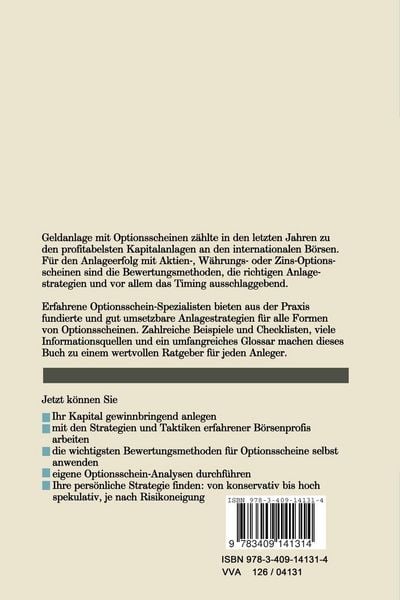 Produktbild: Geldanlage mit Optionsscheinen