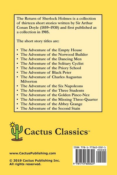 Produktbild: The Return of Sherlock Holmes (Cactus Classics Large Print)