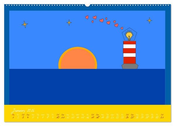 Produktbild: Lighthouse lights my way (High Quality Premium Wall Calendar 2026 DIN A2 landscape),CALVENDO 12 Month Wall Calendar