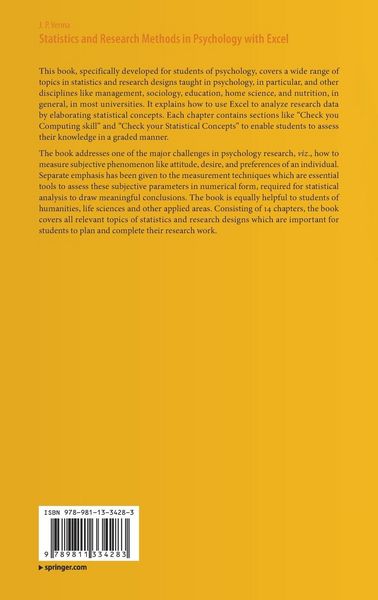 Produktbild: Statistics and Research Methods in Psychology with Excel