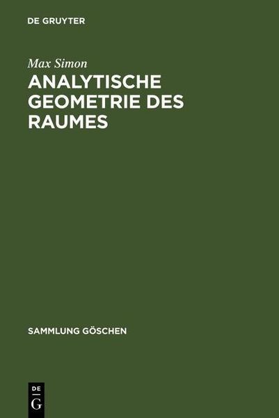 Produktbild: Analytische Geometrie des Raumes