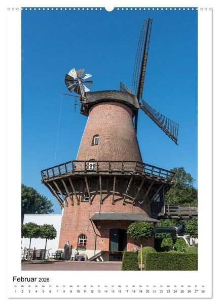 Produktbild: Historische Windm&uuml;hlen in Minden-L&uuml;bbecke (hochwertiger Premium Wandkalender 2026 DIN A2 hoch), Kunstdruck in Hochglanz