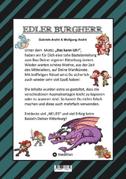 Produktbild: Craftbook - 100 Seiten Ritter Malmotive - Burg Bastelanleitung - R&auml;tsel - Wappen - K&ouml;nige - Schilder - Pinzessinnen