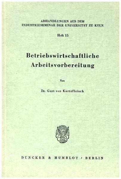 Produktbild: Betriebswirtschaftliche Arbeitsvorbereitung.