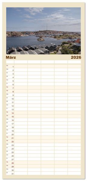 Produktbild: Familienplaner 2026 - Schweden - Die Highlights von Sm&aring;land bis zur Westk&uuml;ste mit 5 Spalten (Wandkalender, 21 x 45 cm) CALVENDO