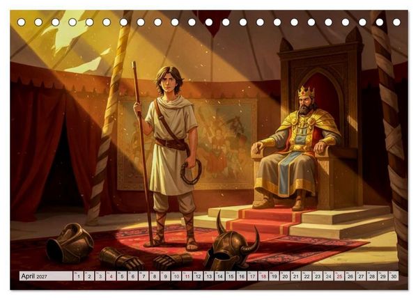Produktbild: David gegen Goliath &ndash; Mut besiegt St&auml;rke (Tischkalender 2027 DIN A5 quer), CALVENDO Monatskalender
