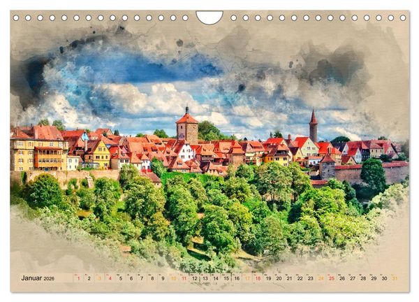 Produktbild: Romantische St&auml;dte - Rothenburg ob der Tauber (Wandkalender 2026 DIN A4 quer), CALVENDO Monatskalender
