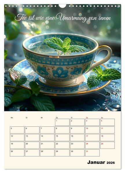 Produktbild: Du, mein geliebter Tee (Wandkalender 2026 DIN A3 hoch), CALVENDO Monatskalender