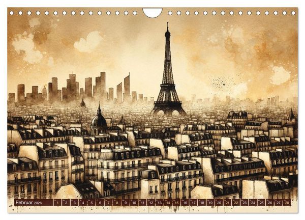 Produktbild: Von New York bis Tokio - Ein KI-Kalender f&uuml;r Weltenbummler (Wandkalender 2026 DIN A4 quer), CALVENDO Monatskalender