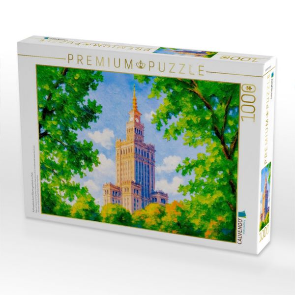 Produktbild: CALVENDO Puzzle Kulturpalast durch B&auml;ume gerahmt im Park | 1000 Teile Lege-Gr&ouml;&szlig;e 64x48cm Foto-Puzzle f&uuml;r gl&uuml;ckliche Stunden
